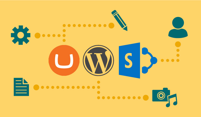 CMS logos with icons around them