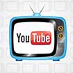 A television with the YouTube logo displayed on screen.