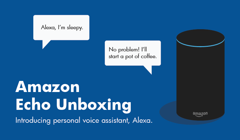 Conversation with Amazon Echo, speech bubbles 