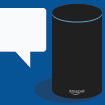 Conversation with Amazon Echo, speech bubbles