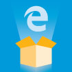 Microsoft Edge logo coming out of a box