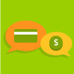 illustration of credit card and money in speech bubbles