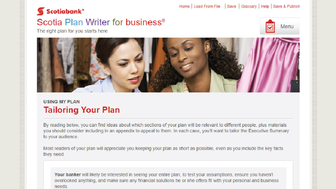 scotiabank business plan writer